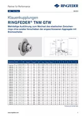 Tech Paper Elastische Klauenkupplungen RINGFEDER® TNM GTW