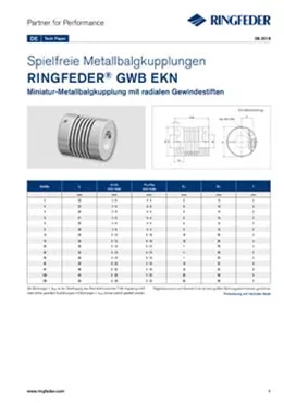 Tech Paper Metallbalgkupplungen RINGFEDER® GWB EKN