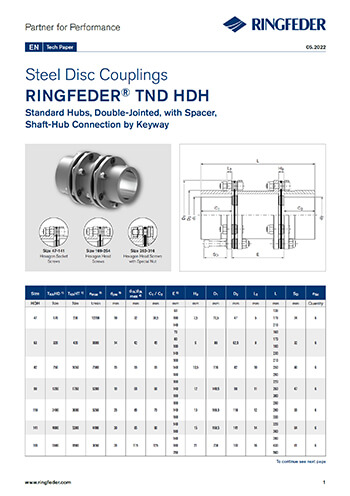 Steel Disc Couplings TND HDH | RINGFEDER®