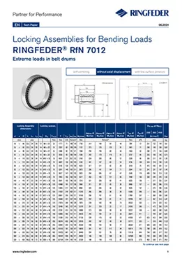 Tech Paper Locking Assemblies for Bending Loads RINGFEDER® RfN 7012