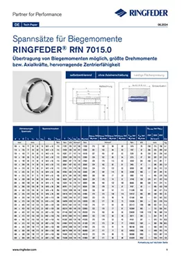 Tech Paper Spannsätze für Biegemomente RINGFEDER® RfN 7015.0