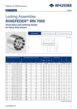 Tech Paper Locking Assemblies RINGFEDER® RfN 7005