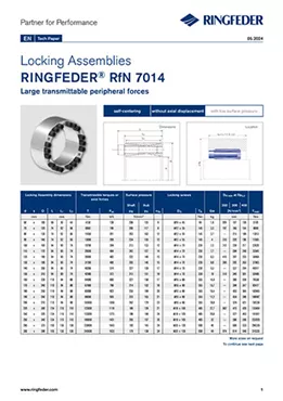 Tech Paper Locking Assemblies RINGFEDER® RfN 7014