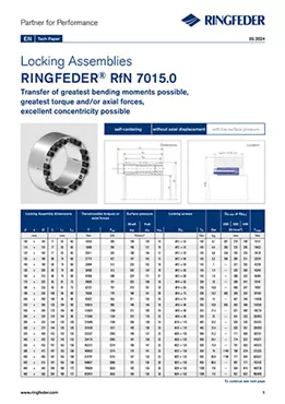 Tech Paper Locking Assemblies RINGFEDER® RfN 7015.0