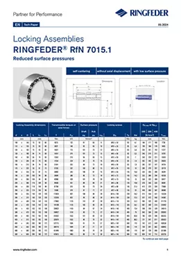 Tech Paper Locking Assemblies RINGFEDER® RfN 7015.1