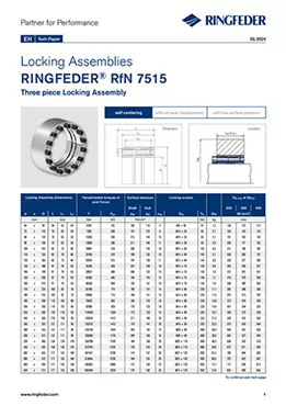Tech Paper Locking Assemblies RINGFEDER® RfN 7515