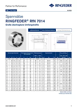 Tech Paper Spannsätze RINGFEDER® RfN 7014