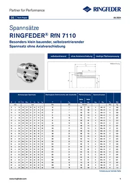 Tech Paper Spannsätze RINGFEDER® RfN 7110