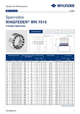 Tech Paper Spannsätze RINGFEDER® RfN 7515