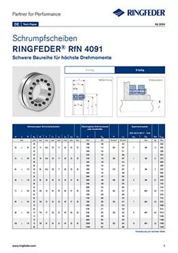 Tech Paper Schrumpfscheiben RINGFEDER® RfN 4091